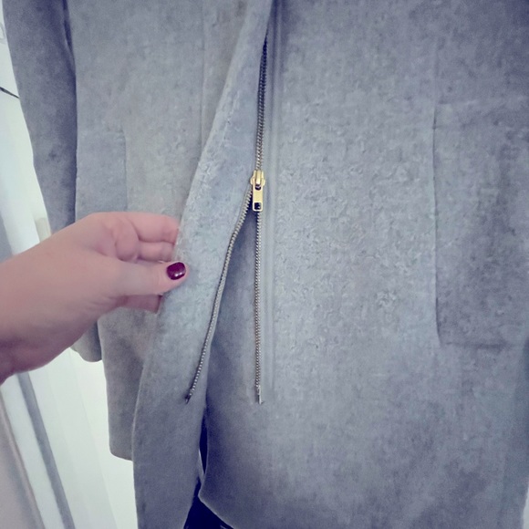 JCrew light grey cocoon coat - Picture 3 of 9